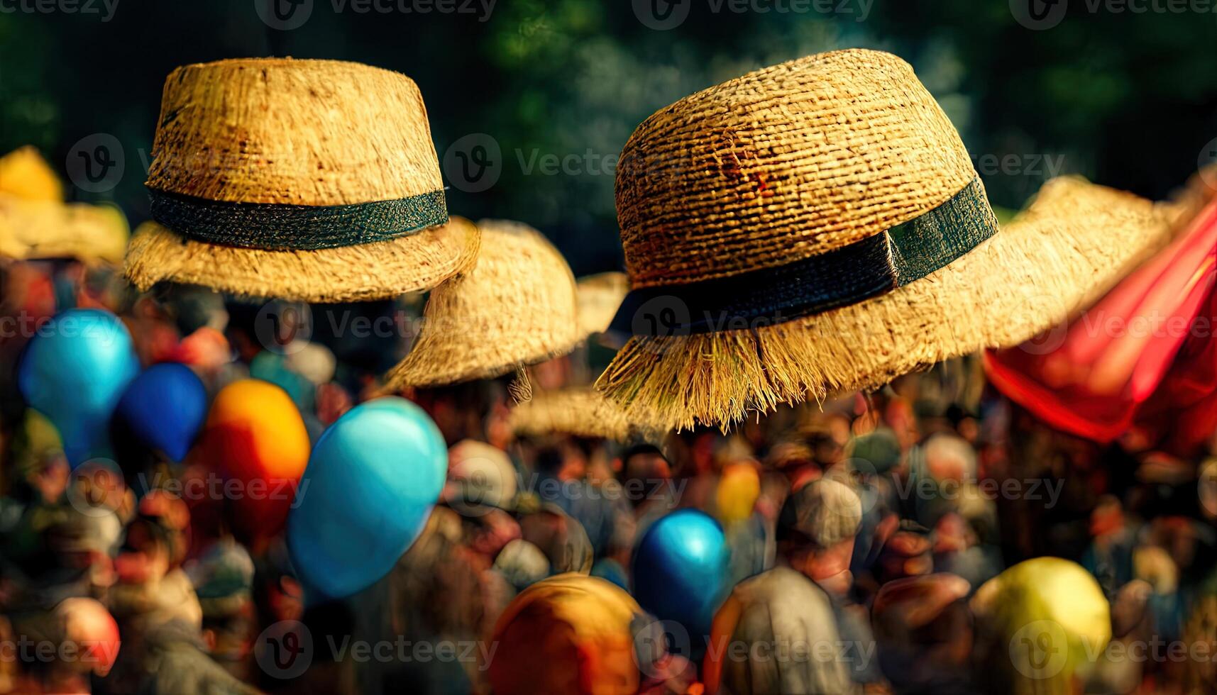 ilustración Paja sombrero festival fiesta hecho con generativo ai foto