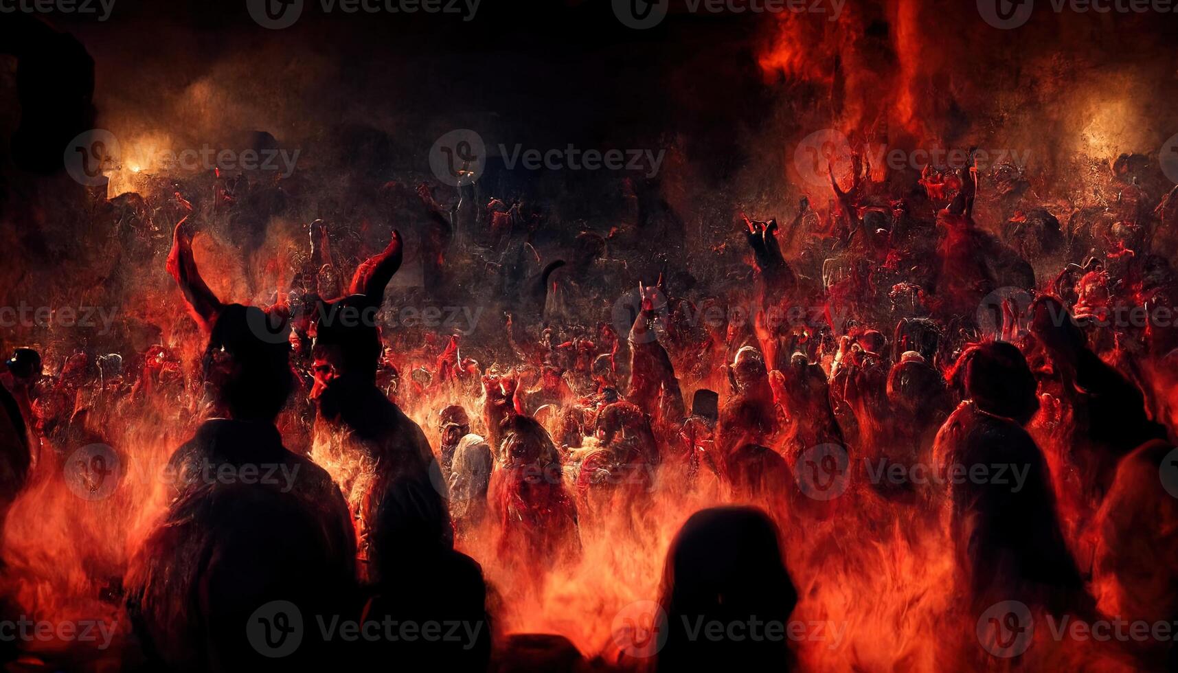 ilustración fiesta en el infierno hecho con generativo ai foto