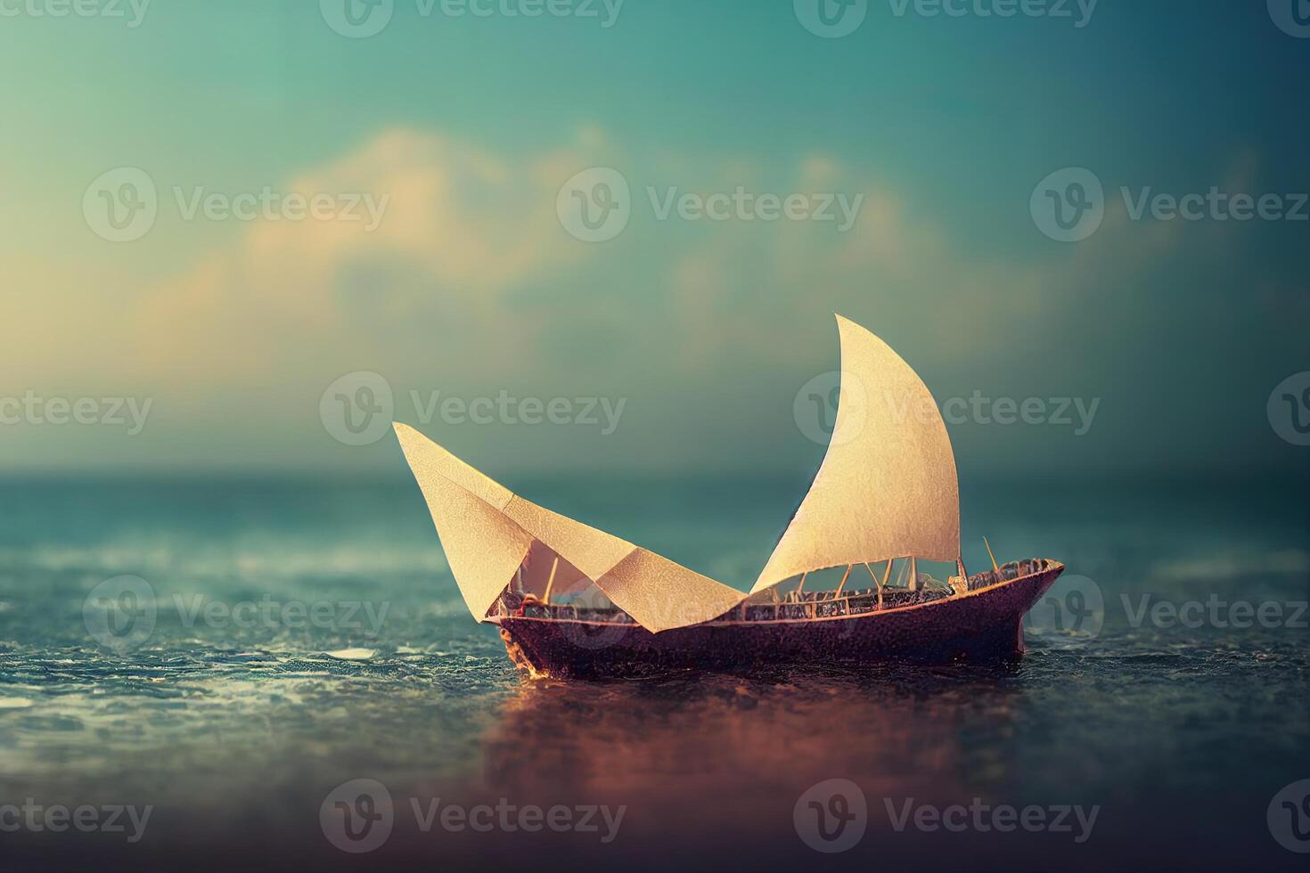 illustration sailboat an the sea made with photo
