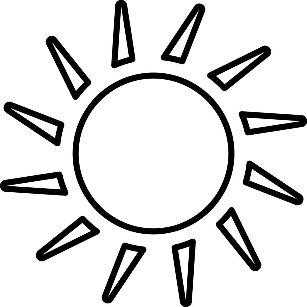 Sun, summer outline vector icon. Line summer and sun vector icon