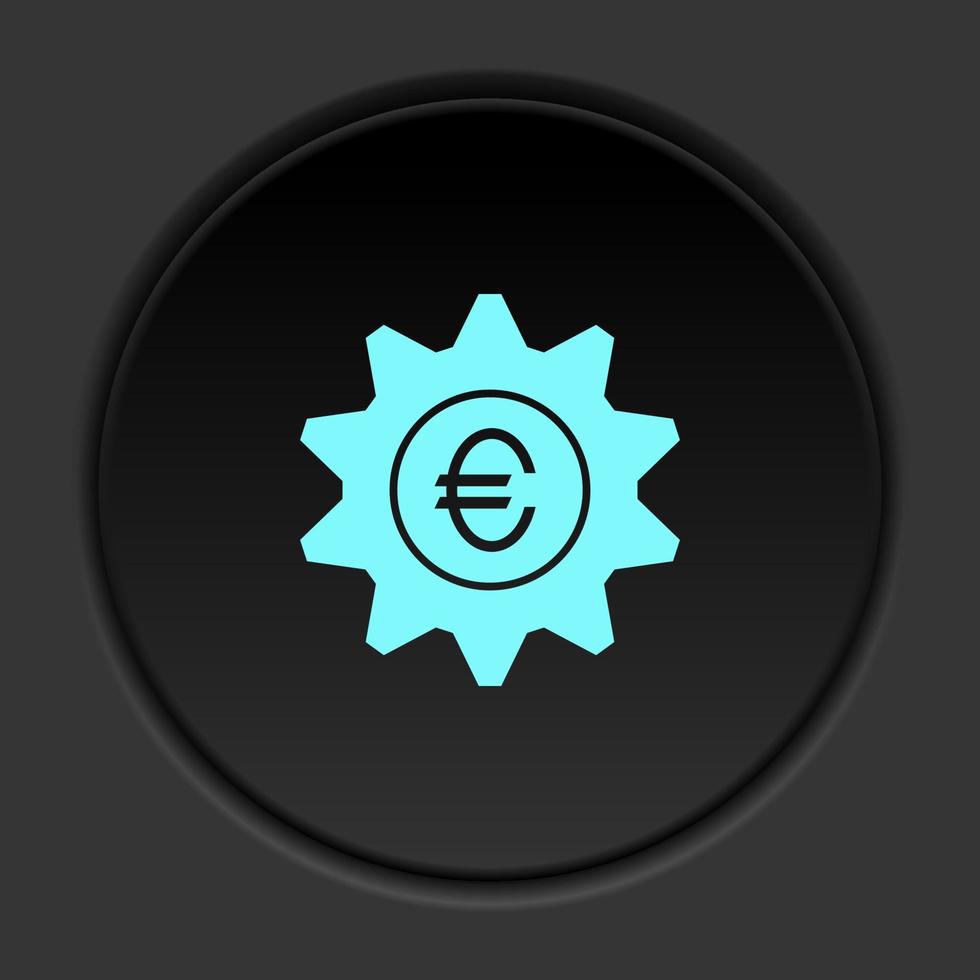 Dark button icon business commerce. Button banner round badge interface for application illustration on darken background vector