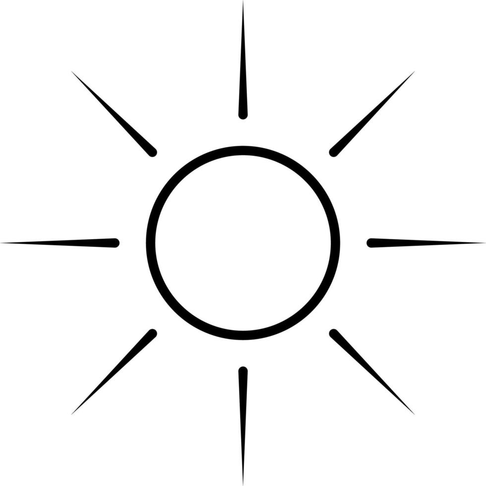 sol, verano contorno vector icono. línea verano y Dom vector icono