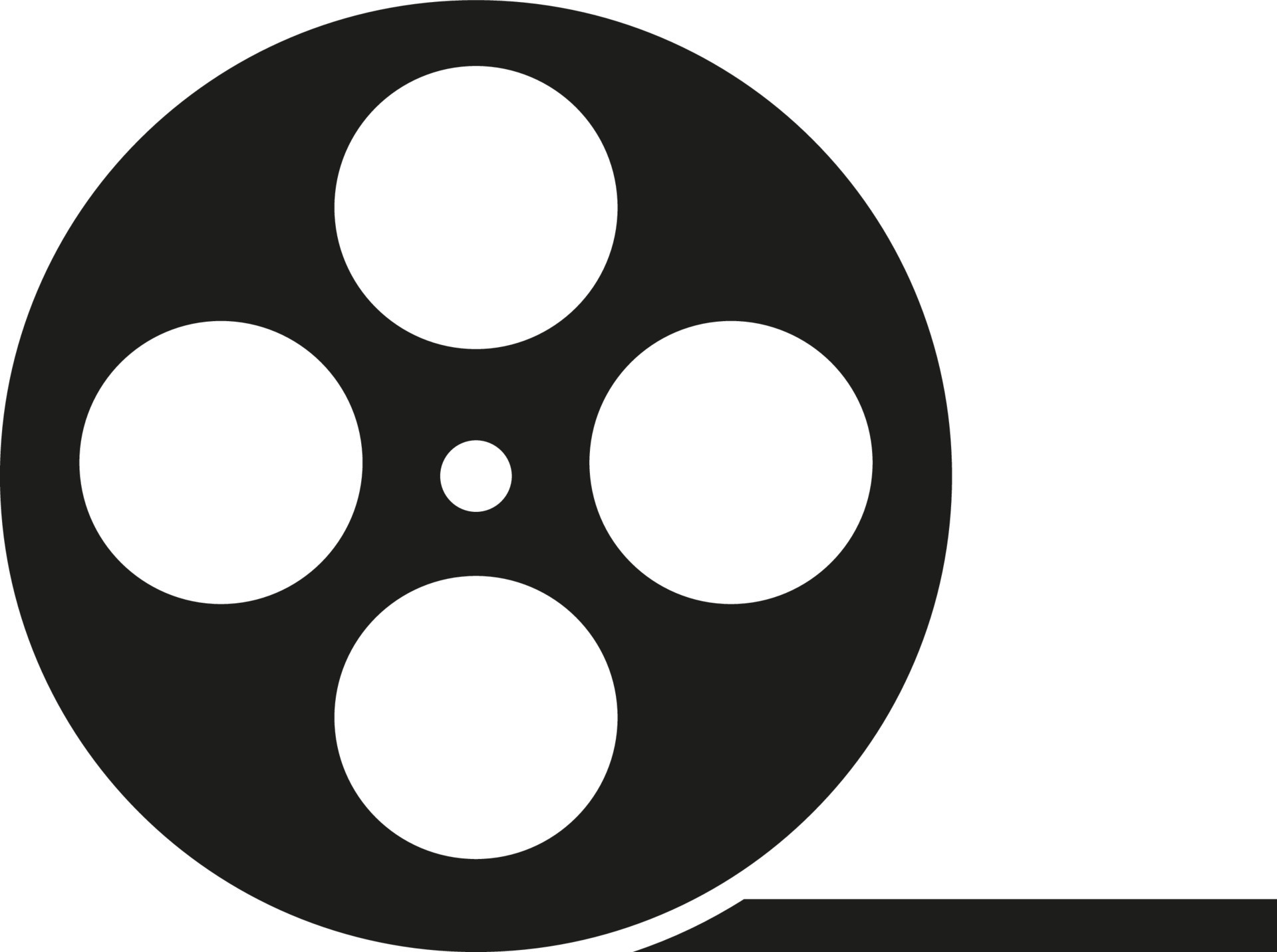 Film roll icon vector or video camera tape reel flat sign symbols