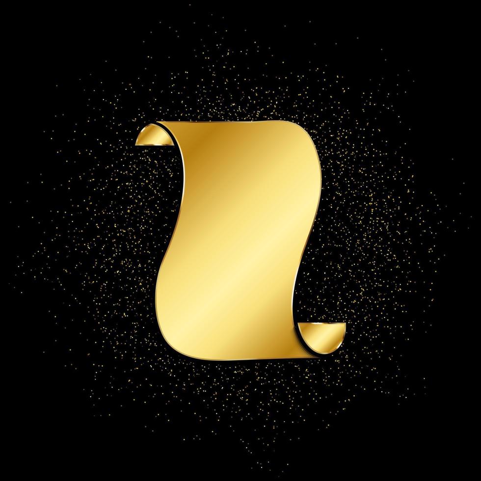 old manuscript gold icon. Vector illustration of golden particle background. gold icon