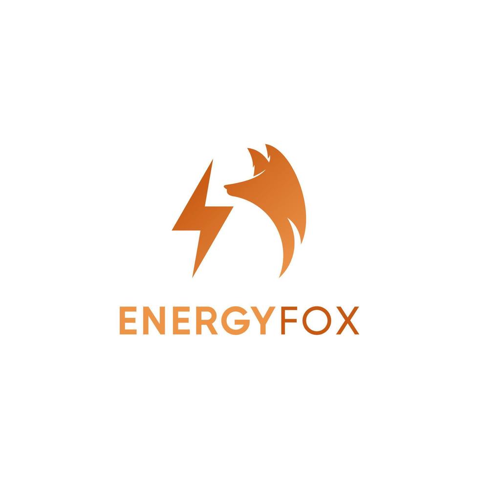 Fox And Energy Logo Design vector