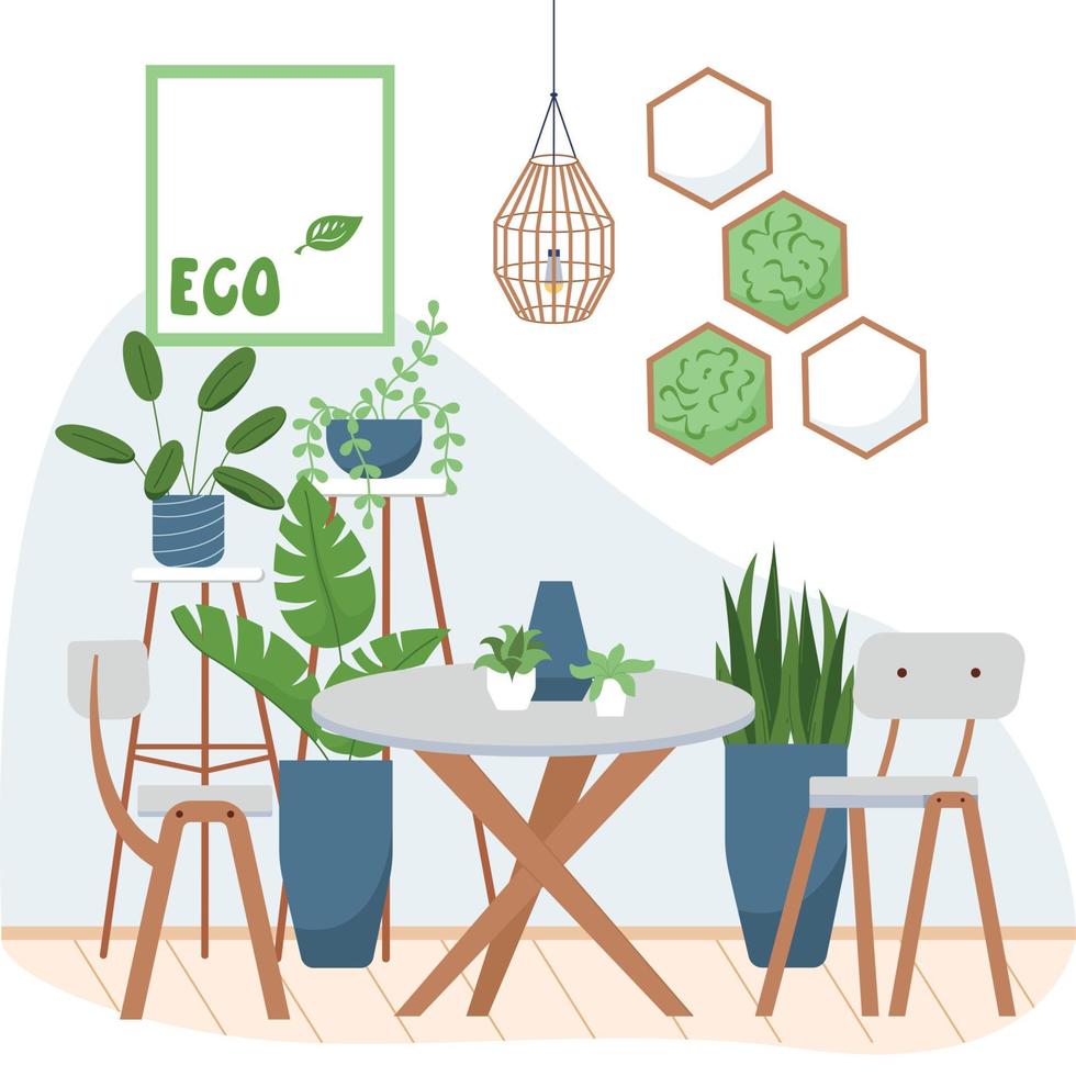 eco café mesa composición vector