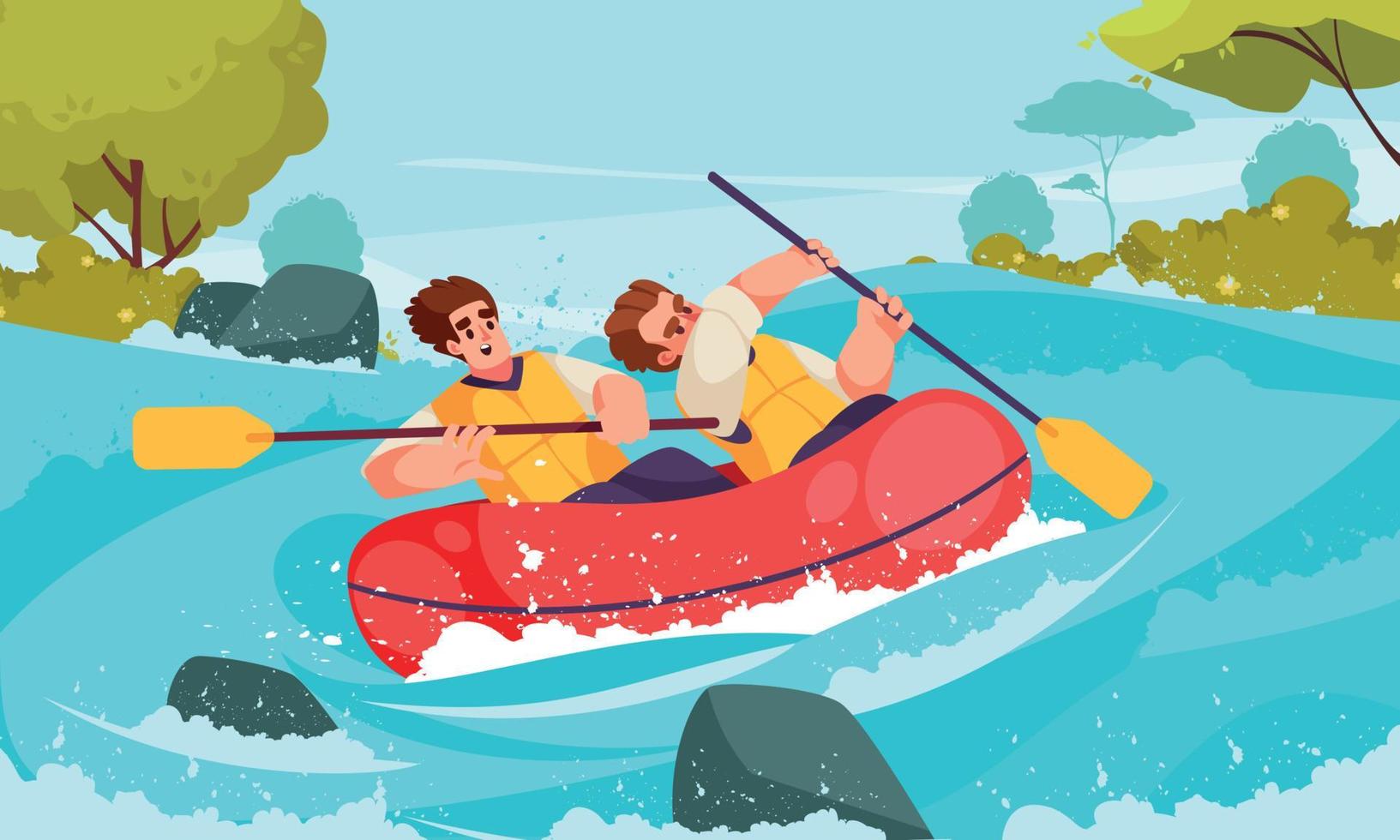 River Rafting Concept vector