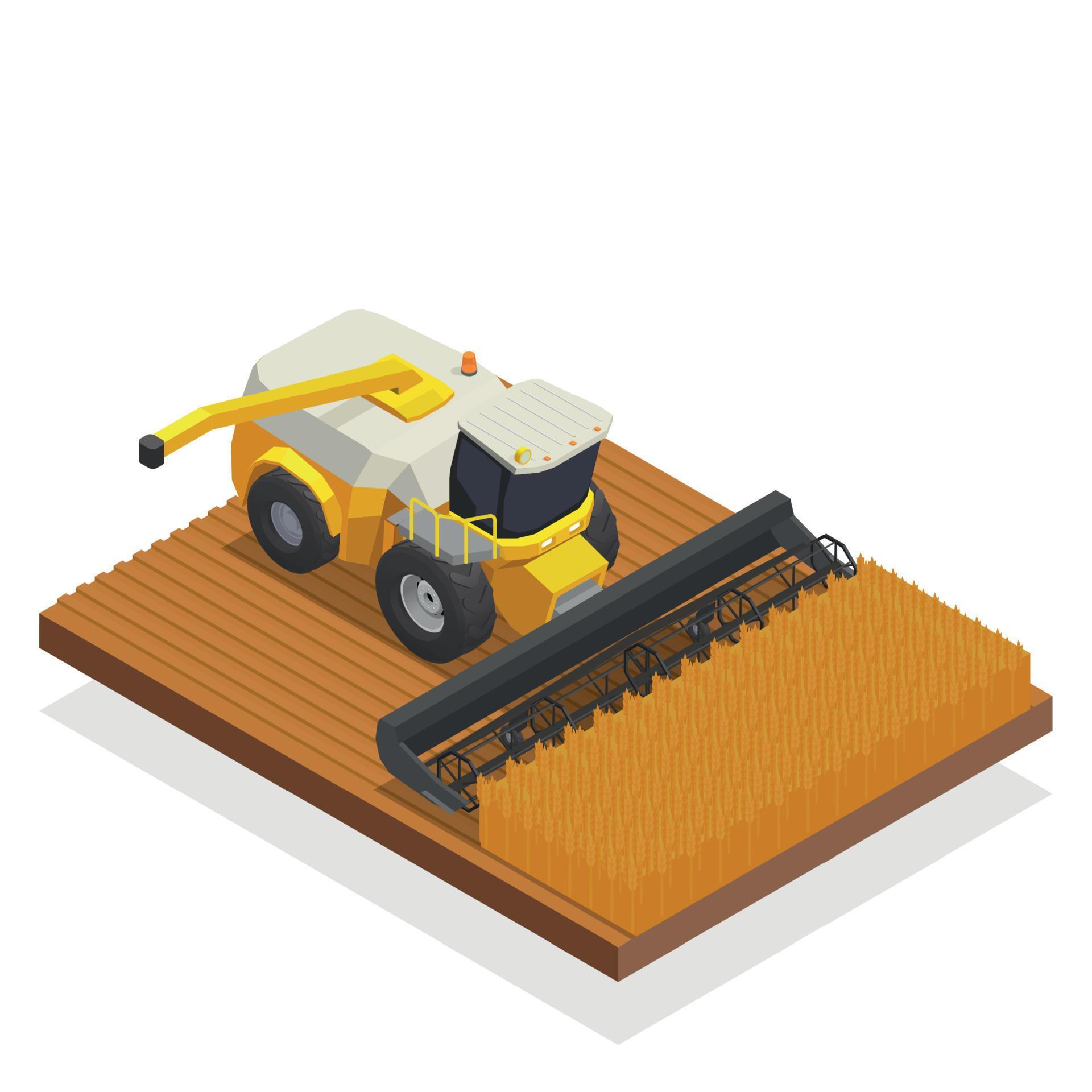 Modern Harvester Isometric Composition 21855602 Vector Art at Vecteezy