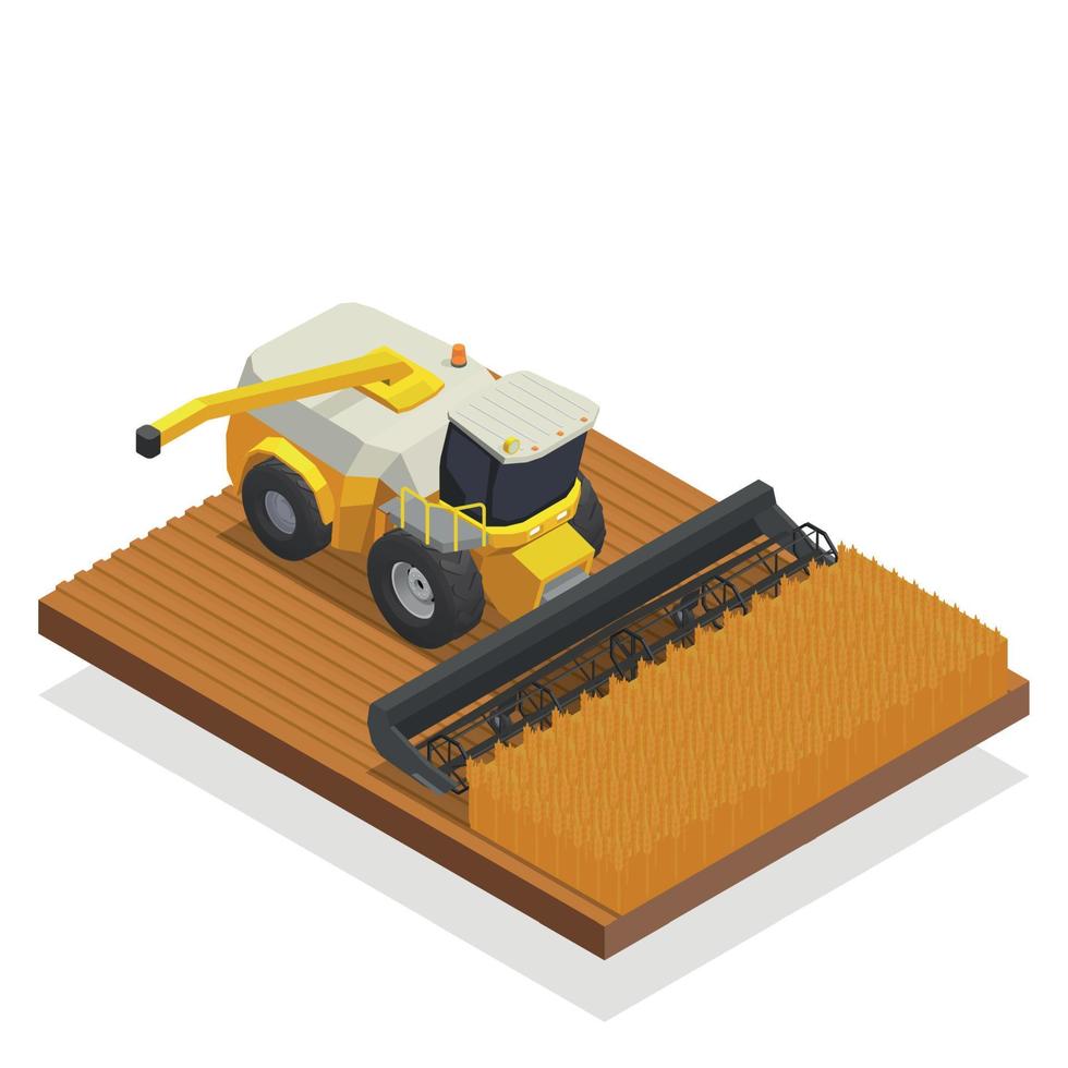 Modern Harvester Isometric Composition vector