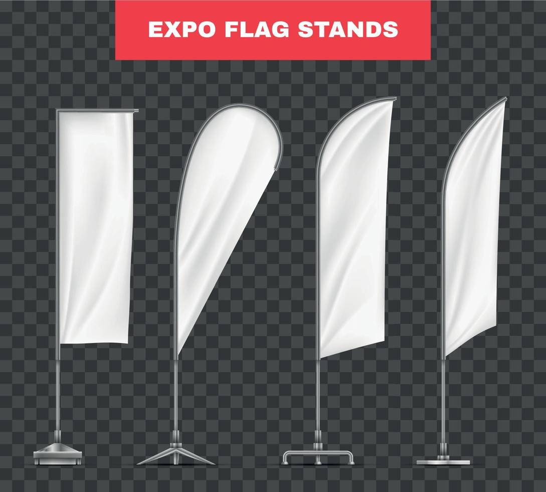 Expo Flag Stands Set vector