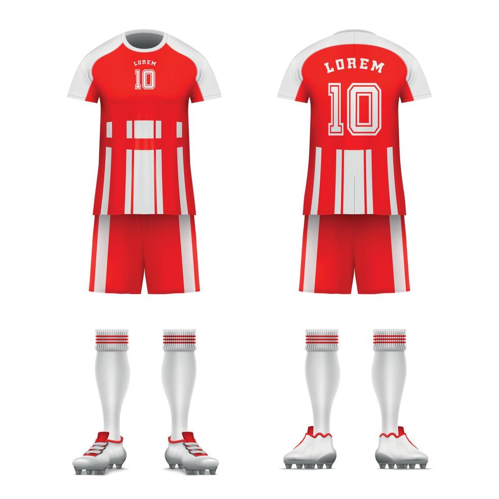 Realistic Soccer Uniform Set vector