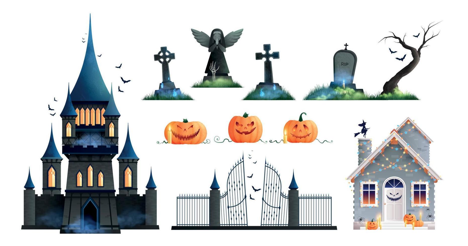 Halloween Holiday Elements Set vector