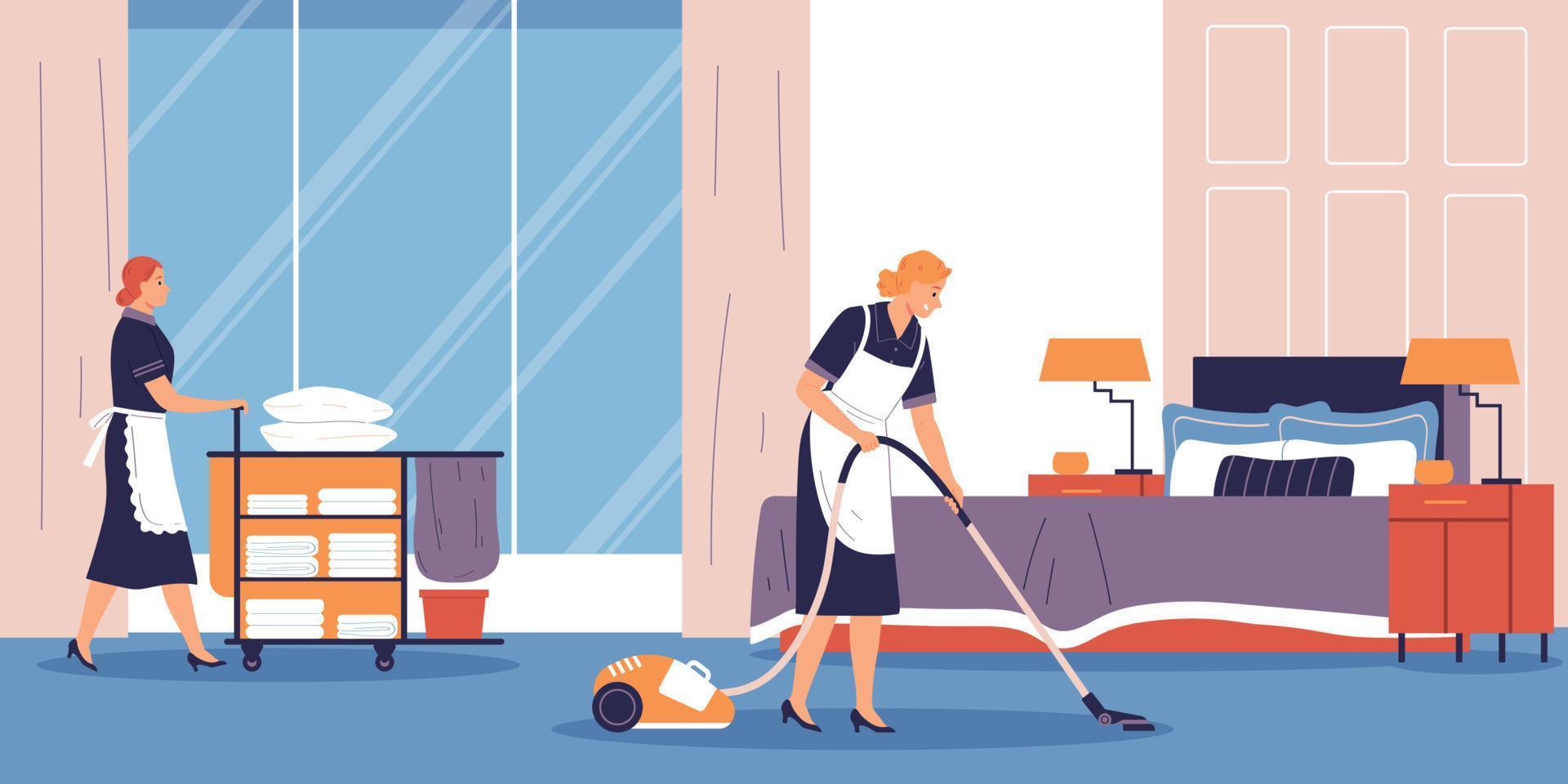 Hotel Cleaning Illustration vector