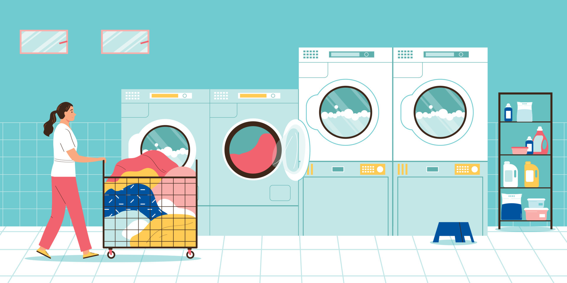 Laundry Flat Illustration 21855677 Vector Art at Vecteezy