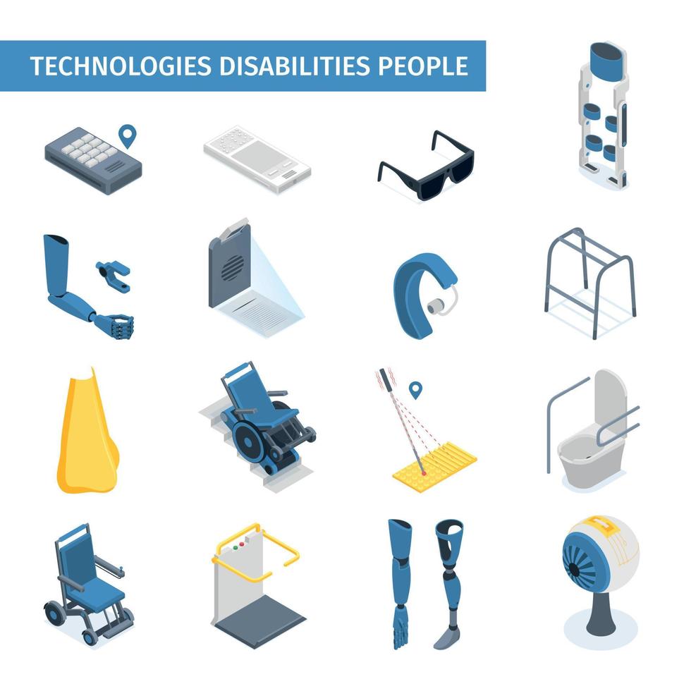 tecnología para personas con discapacidades vector