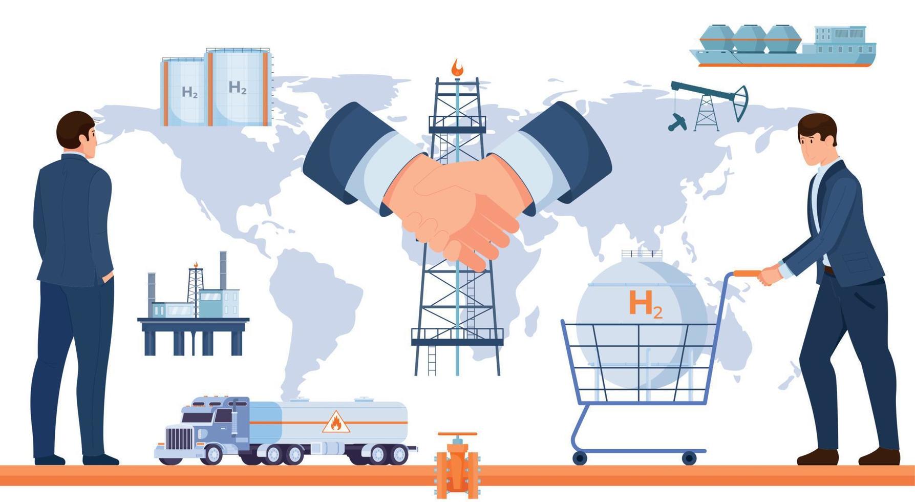 Gas Economy Flat Illustration vector