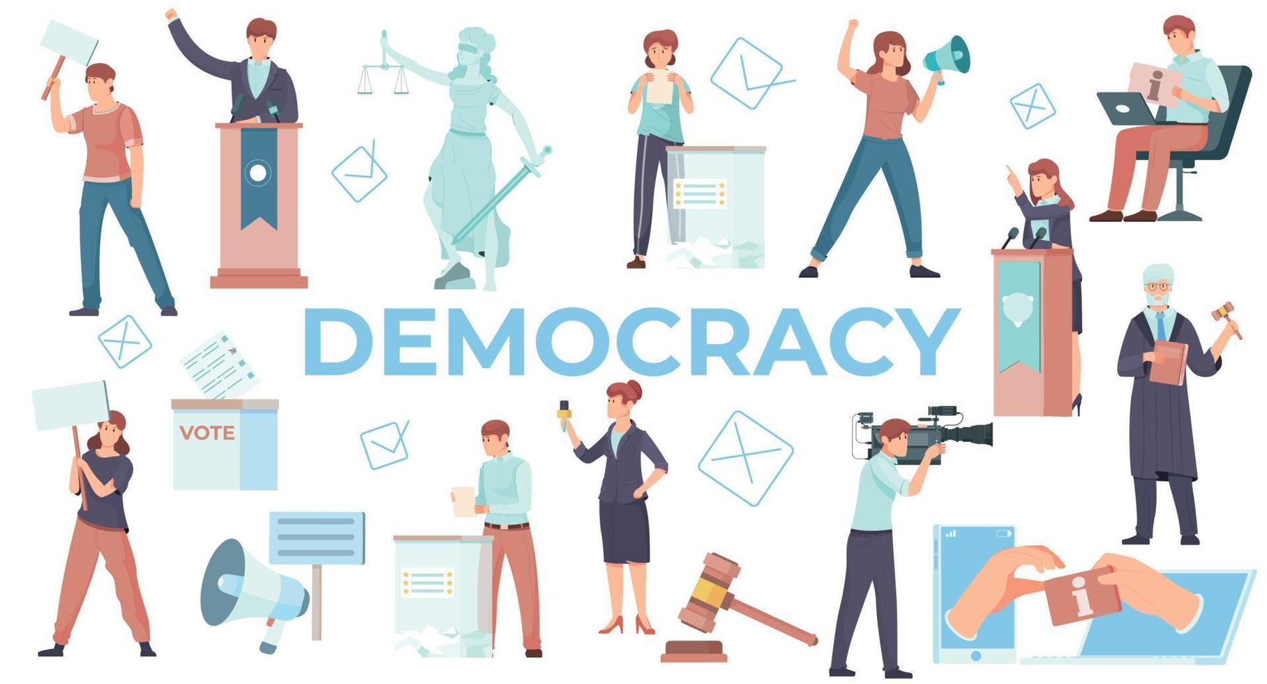 democracia plano conjunto vector