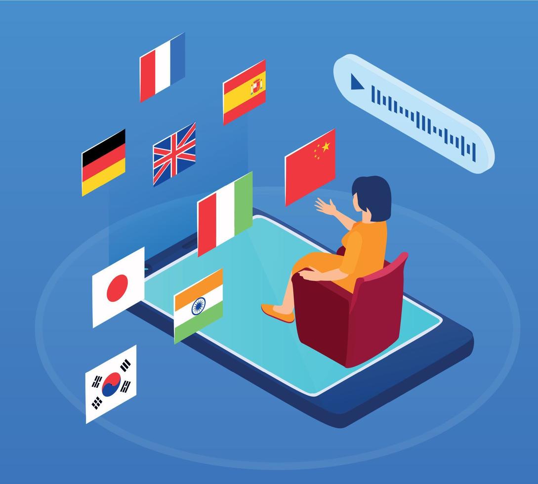 Language School Isometric Composition 21855696 Vector Art at Vecteezy