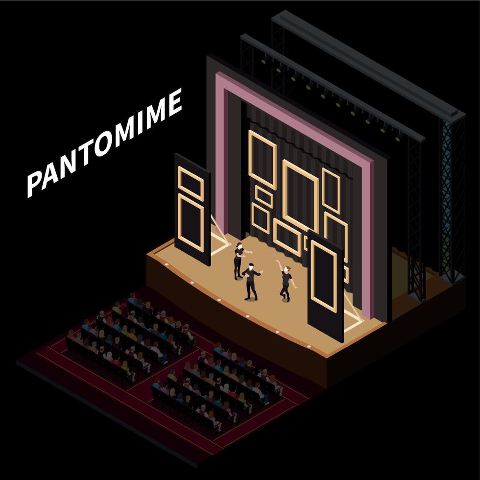 Theatre Interior Isometric vector