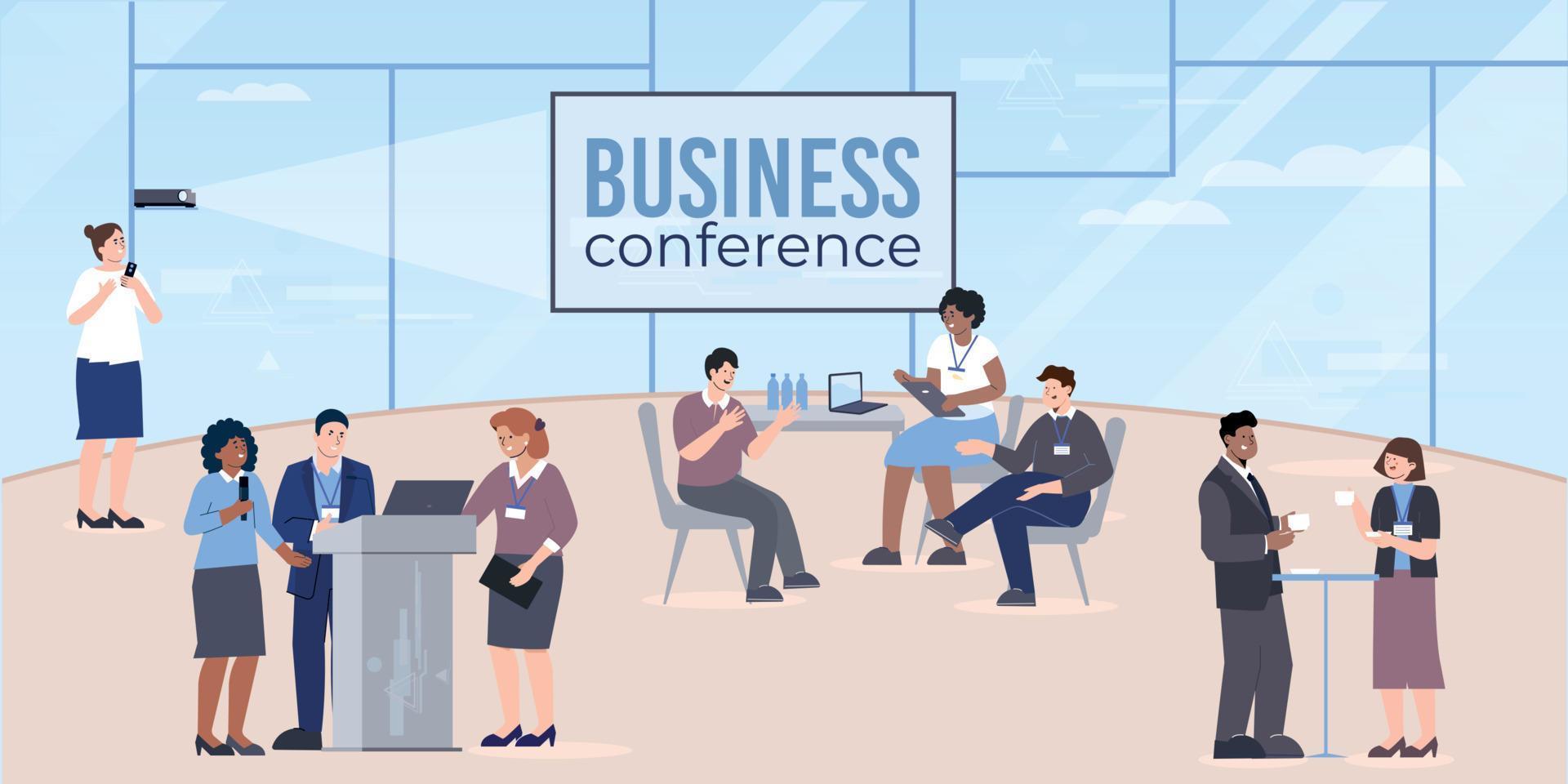 Business Conference Hall Composition vector