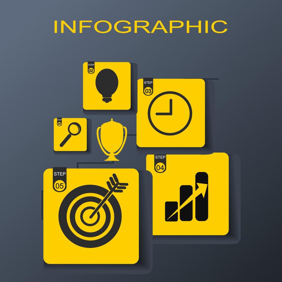 infografía con icono templet para negocio vector