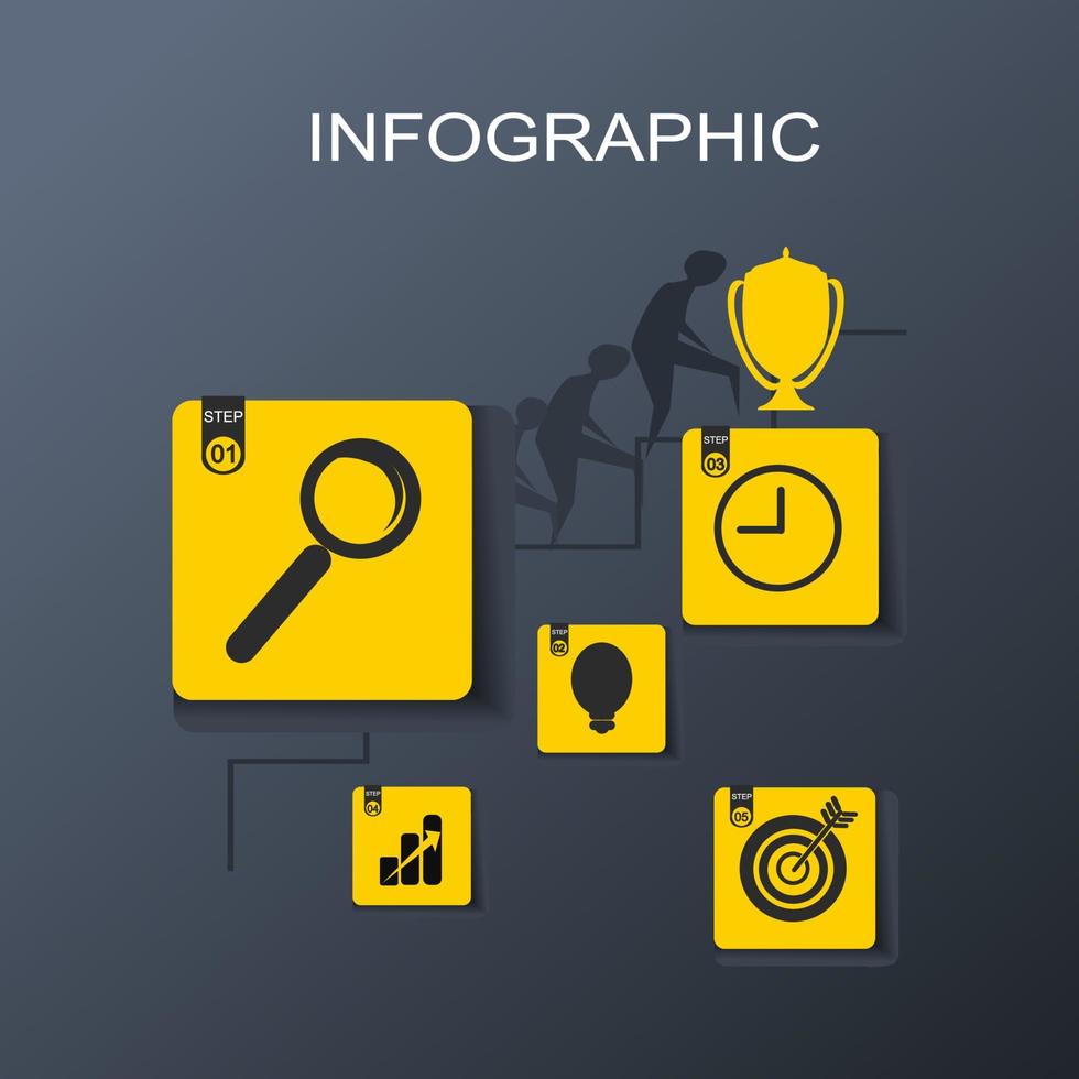 infografía con icono templet para negocio vector