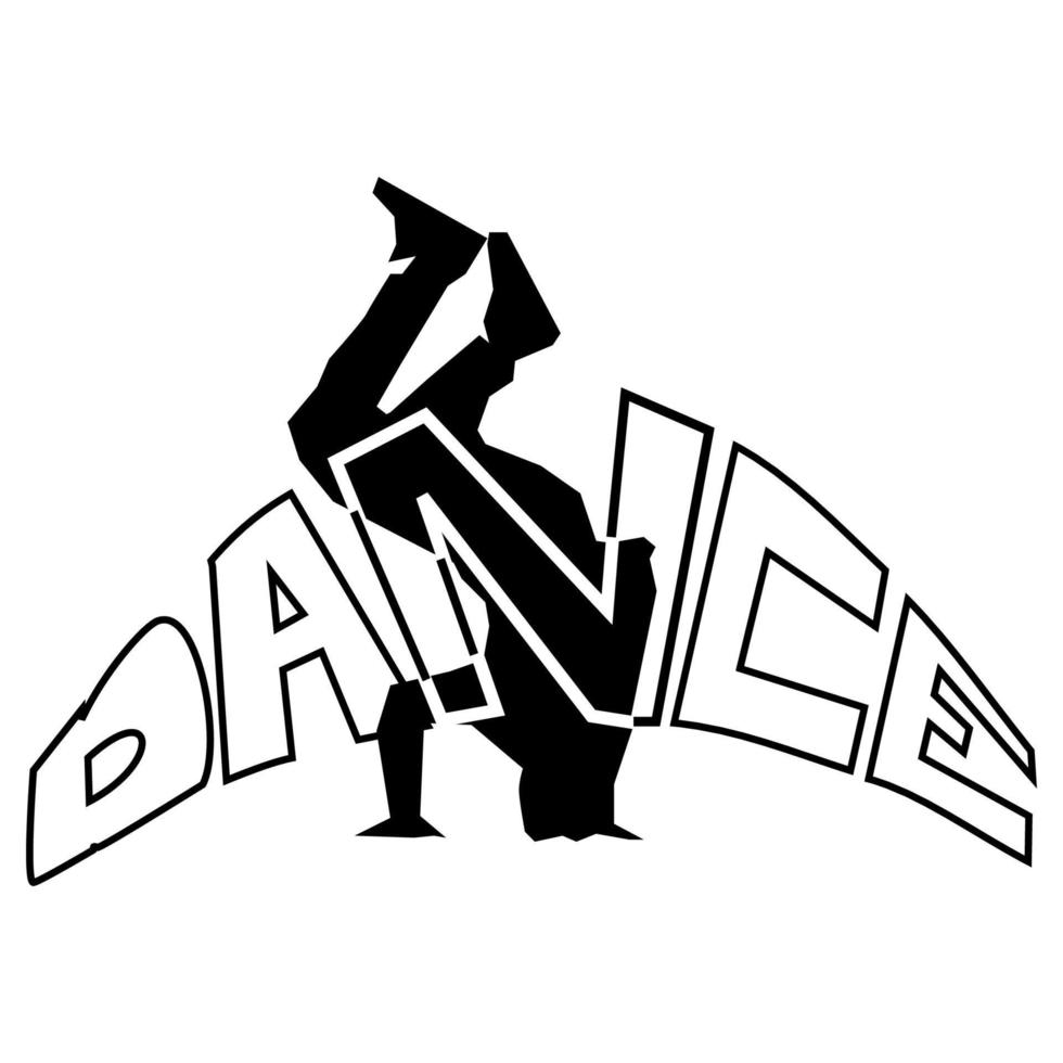 dance pose or sillhoutte,black and white vector