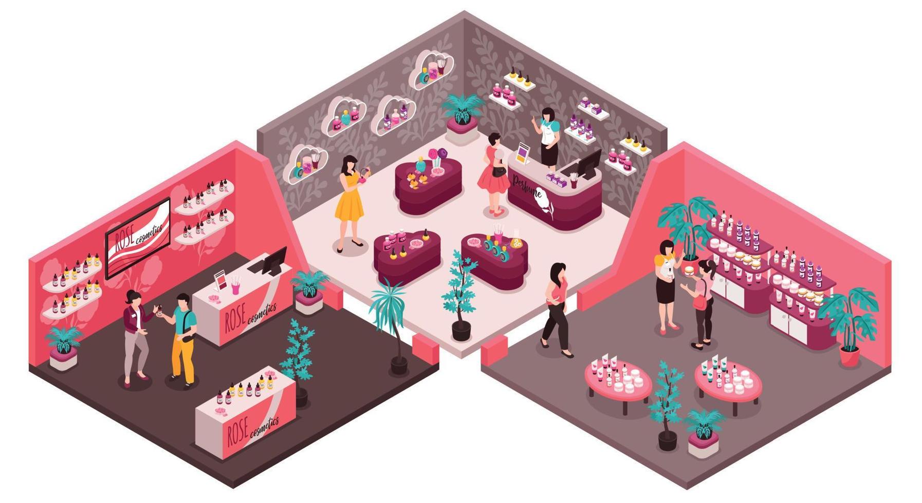 Isometric Cosmetics Store vector