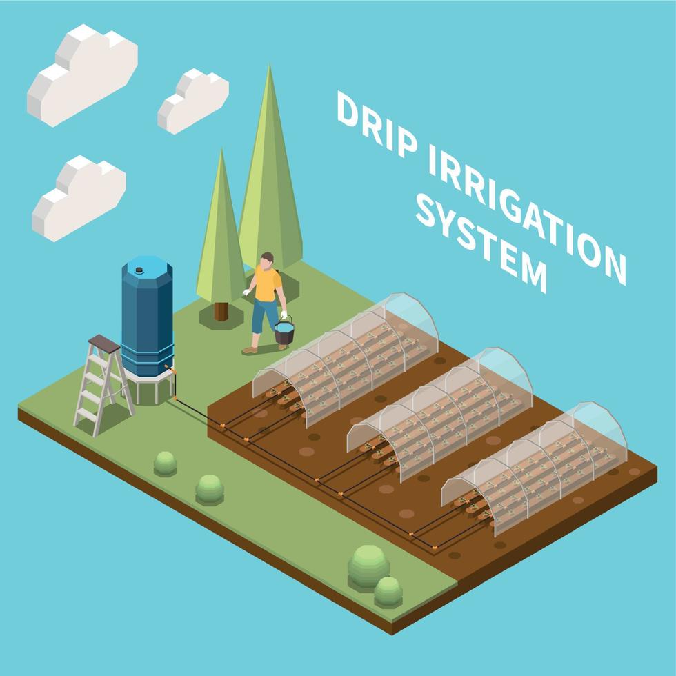 Drip Irrigation System vector