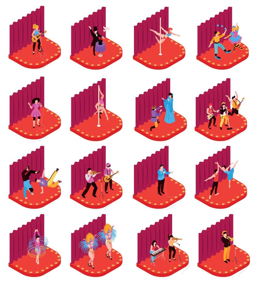 Isometric Artists Set vector