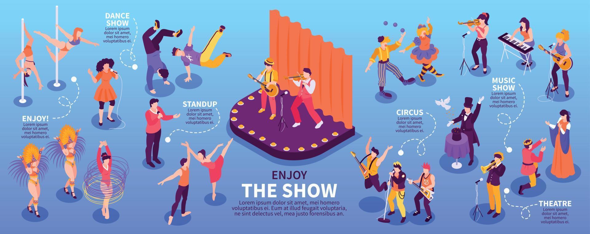 Stage Performance Infographics vector