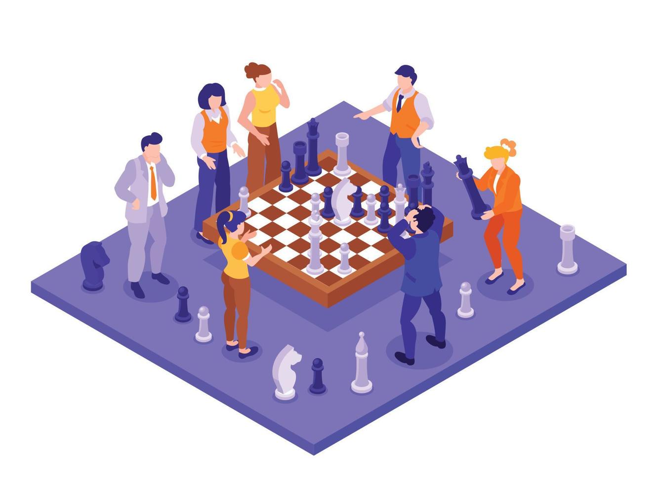 ajedrez negocio concepto vector