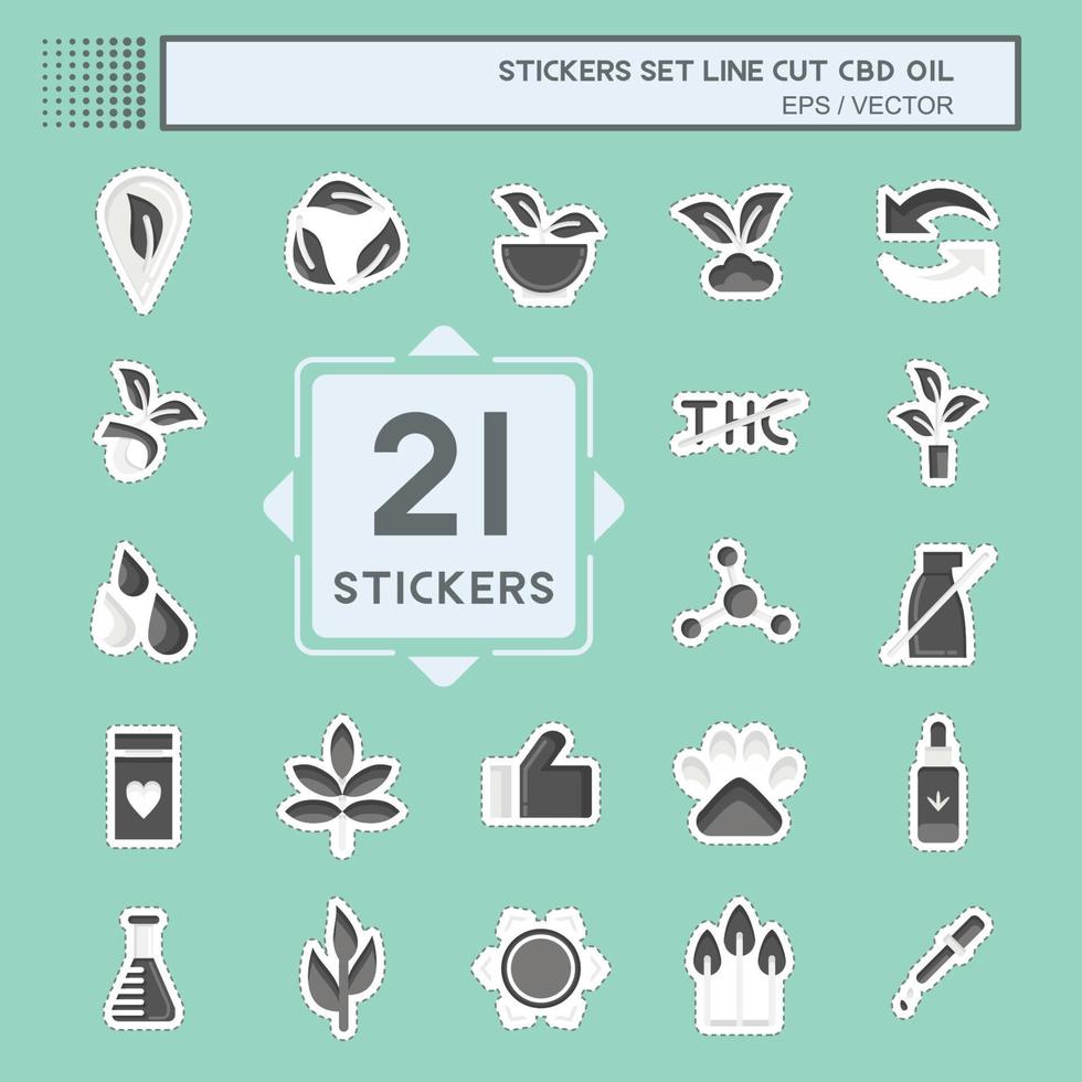 Icon Set CBD Oil. related to Education symbol. simple design editable. simple illustration vector