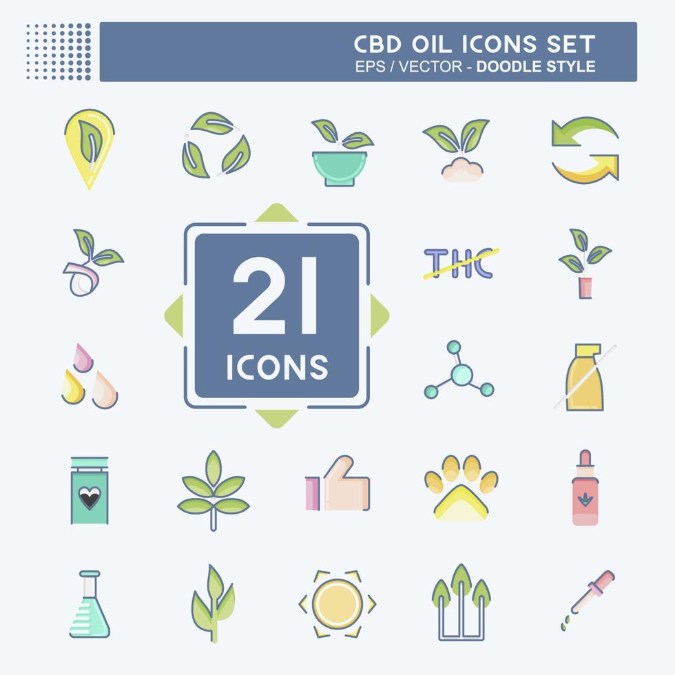 Icon Set CBD Oil. related to Education symbol. simple design editable. simple illustration vector