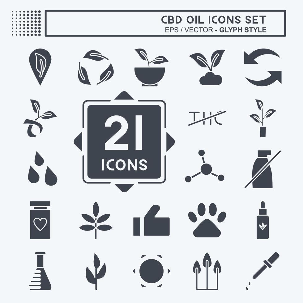 Icon Set CBD Oil. related to Education symbol. simple design editable. simple illustration vector