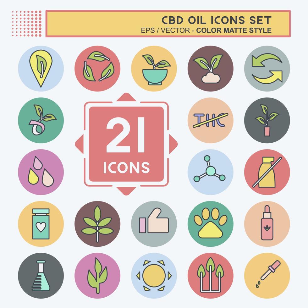 Icon Set CBD Oil. related to Education symbol. simple design editable. simple illustration vector