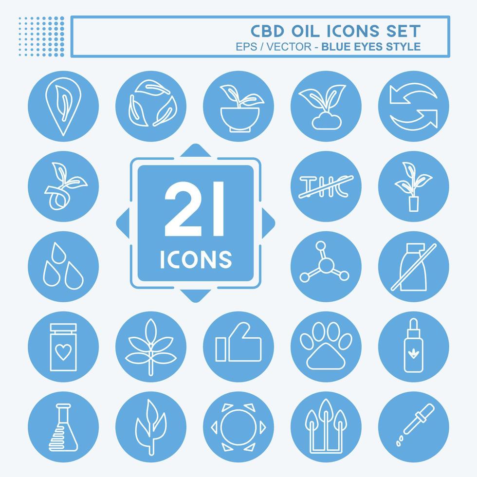 Icon Set CBD Oil. related to Education symbol. simple design editable. simple illustration vector