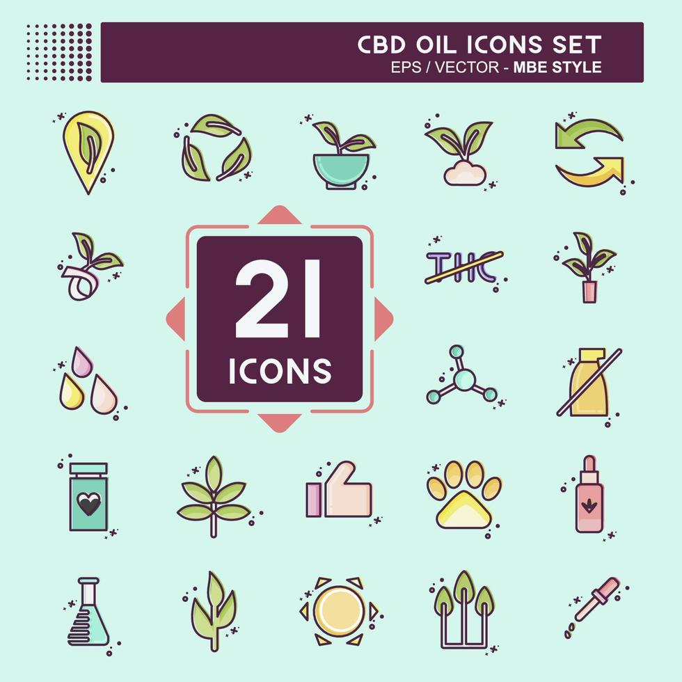 Icon Set CBD Oil. related to Education symbol. simple design editable. simple illustration vector