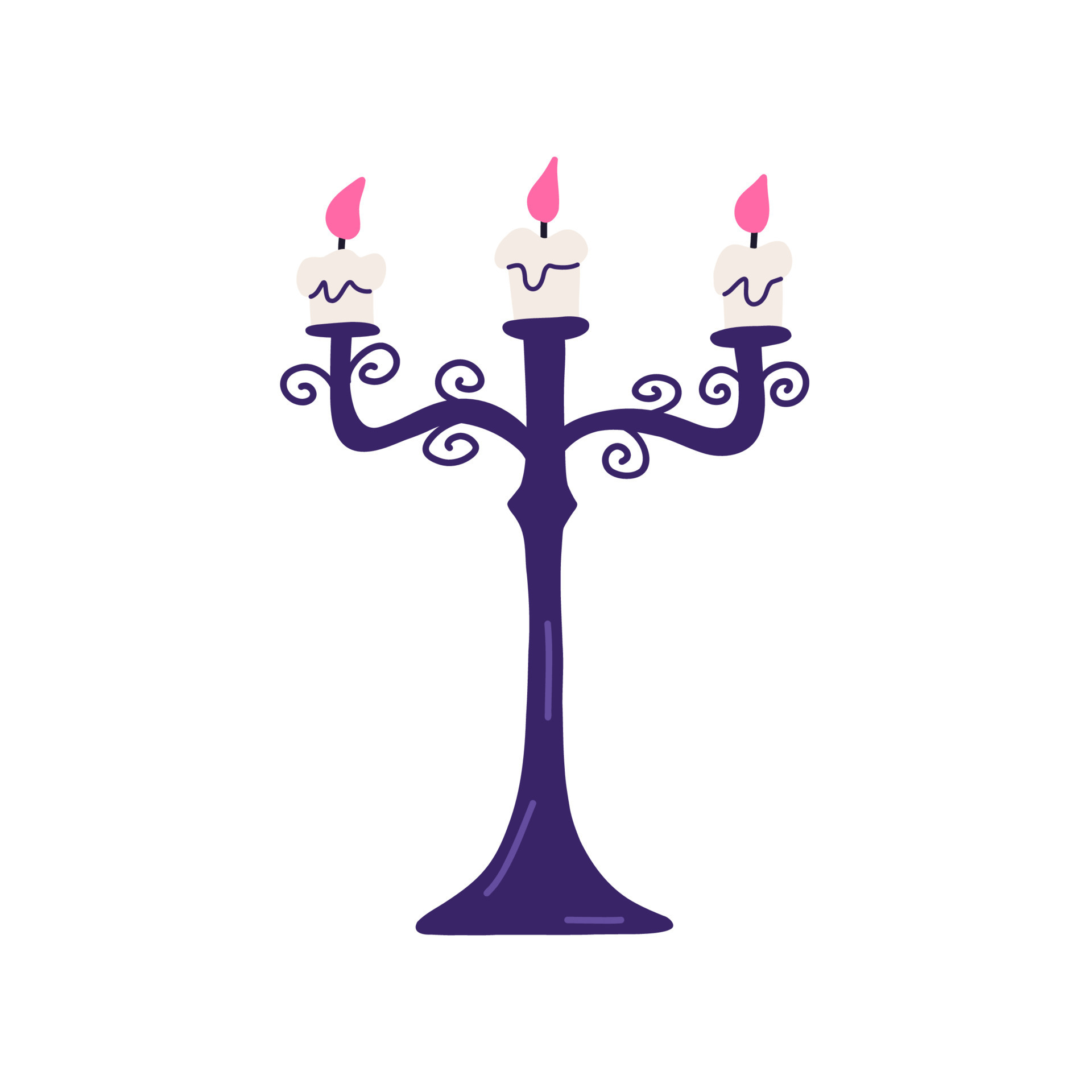 https://static.vecteezy.com/system/resources/previews/021/856/417/original/old-gothic-candle-holder-cartoon-flat-illustration-isolated-on-white-background-halloween-decoration-element-vintage-candlestick-with-burning-candles-vector.jpg