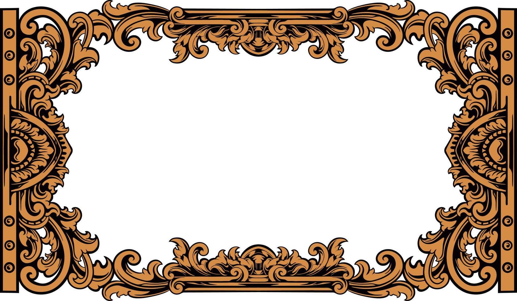 Luxury greeting card vector design with classic style engraved
