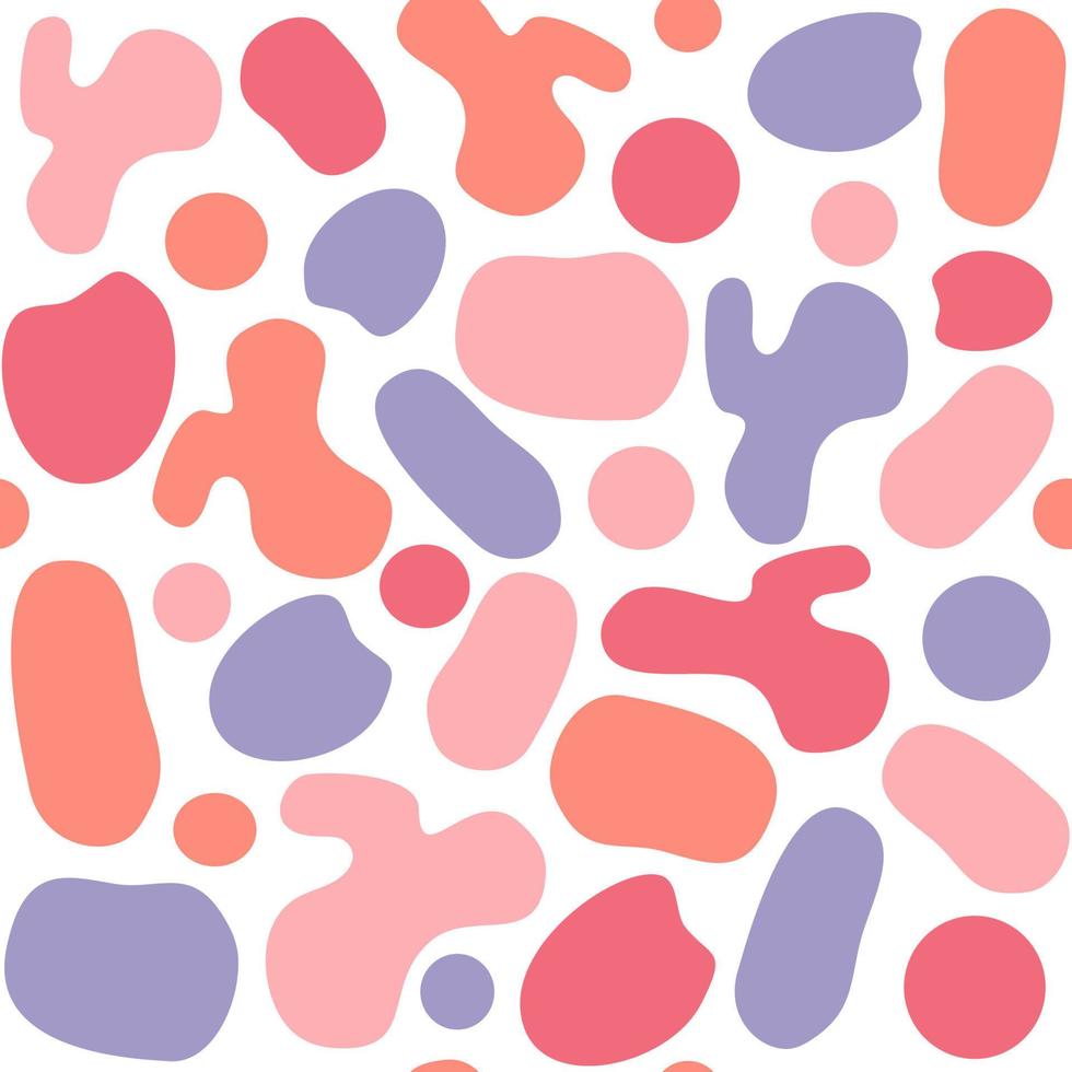 Abstract colorful terrazzo seamless vector pattern background illustration with pebbles and stones for interior design, textile, fabric and wrapping paper