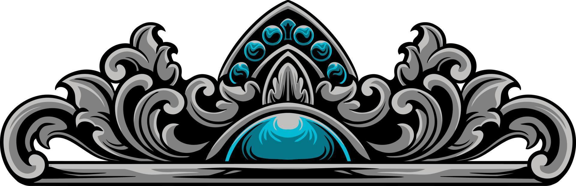 classic engraving ornament vector design for elements, editable color
