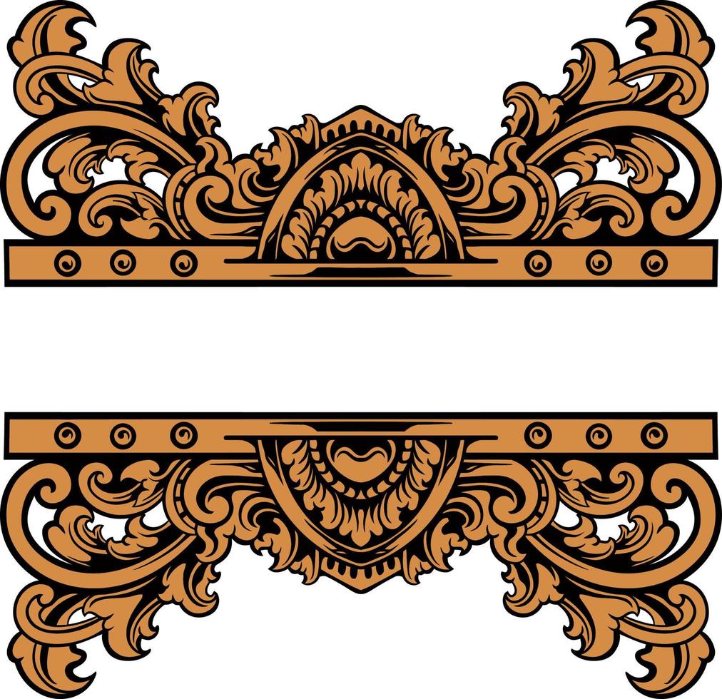 classic engraving ornament vector design for elements, editable color