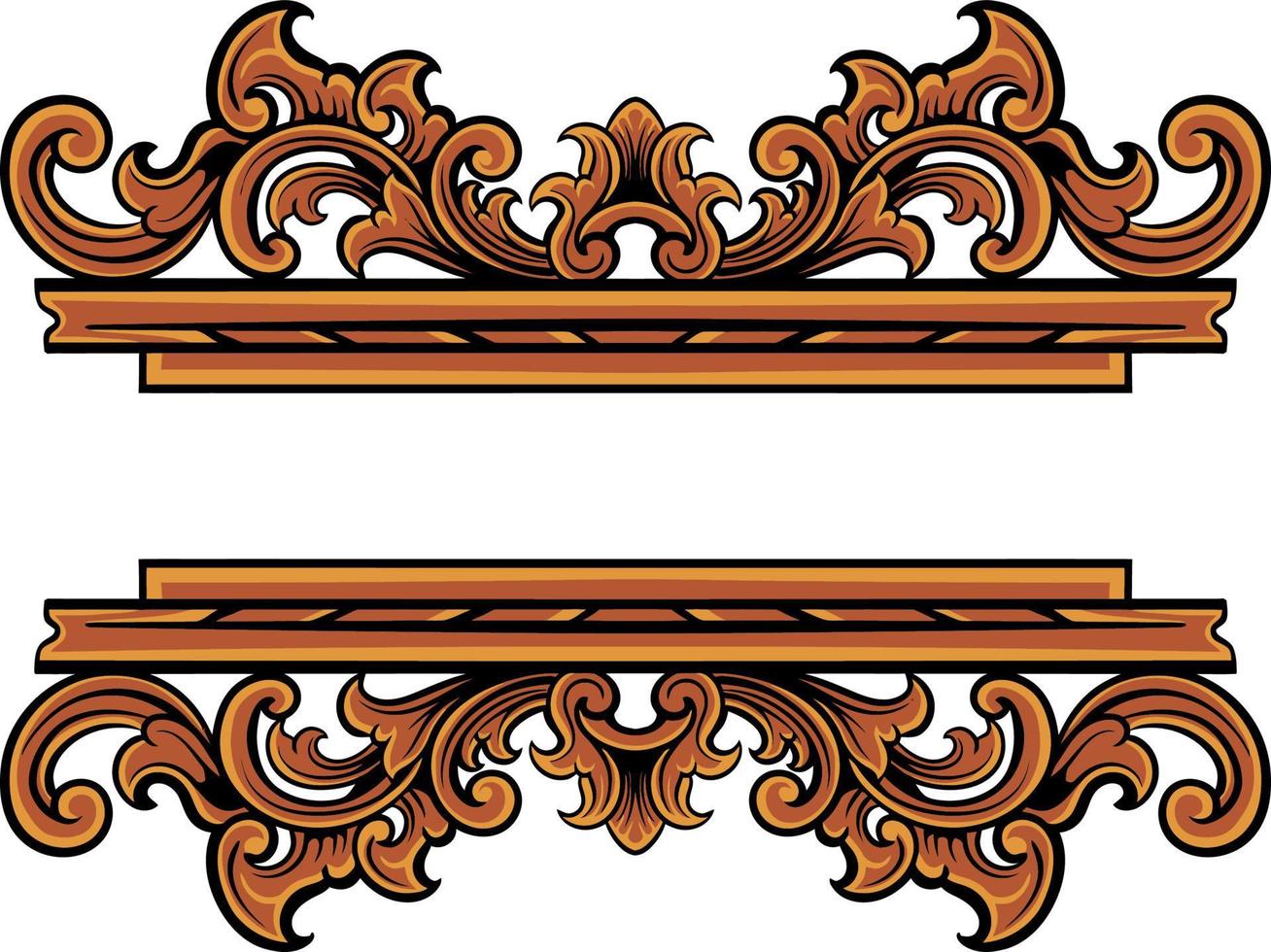 classic engraving ornament vector design for elements, editable color