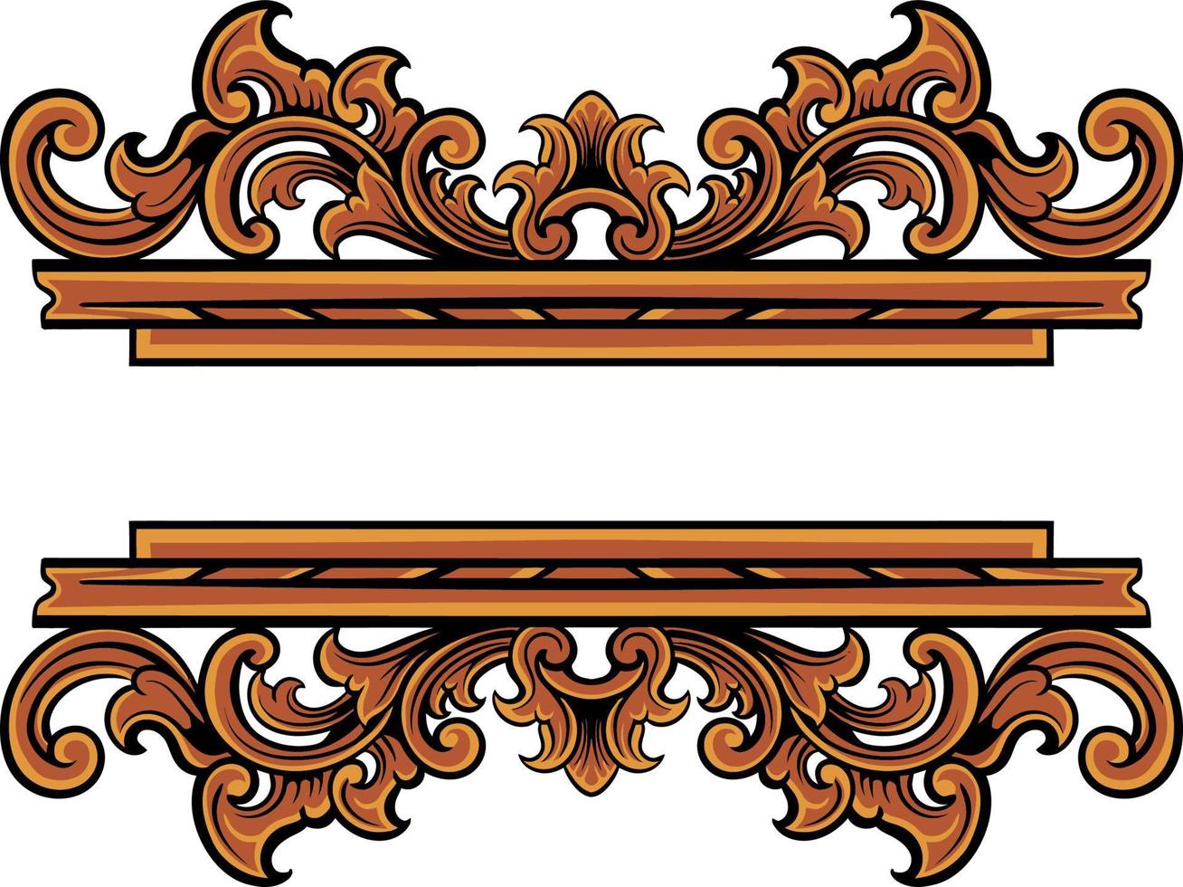 classic engraving ornament vector design for elements, editable color