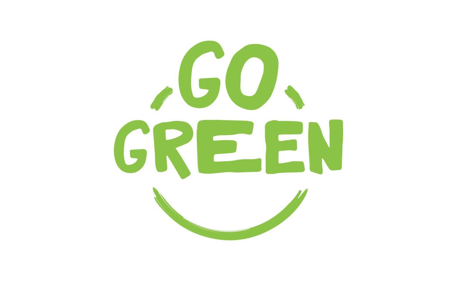 Go Green badge. Eco-friendly slogan. Badge pin with environmental awareness message. vector
