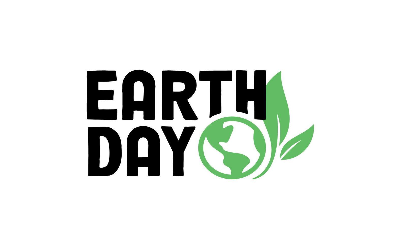 Earth Day badge design concept. Vintage Style. Global ecology protection. Planet icon design with plant. Save the environment. vector