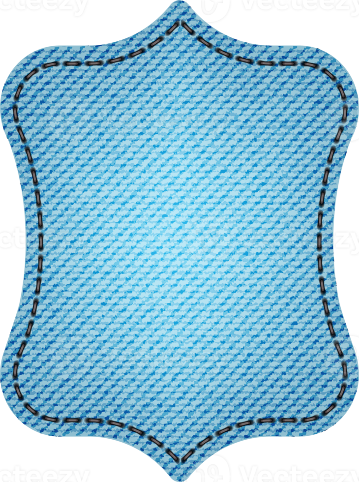 blauw denim patches met steek, klinknagels en zoom. licht blauw denim. wijnoogst patches png