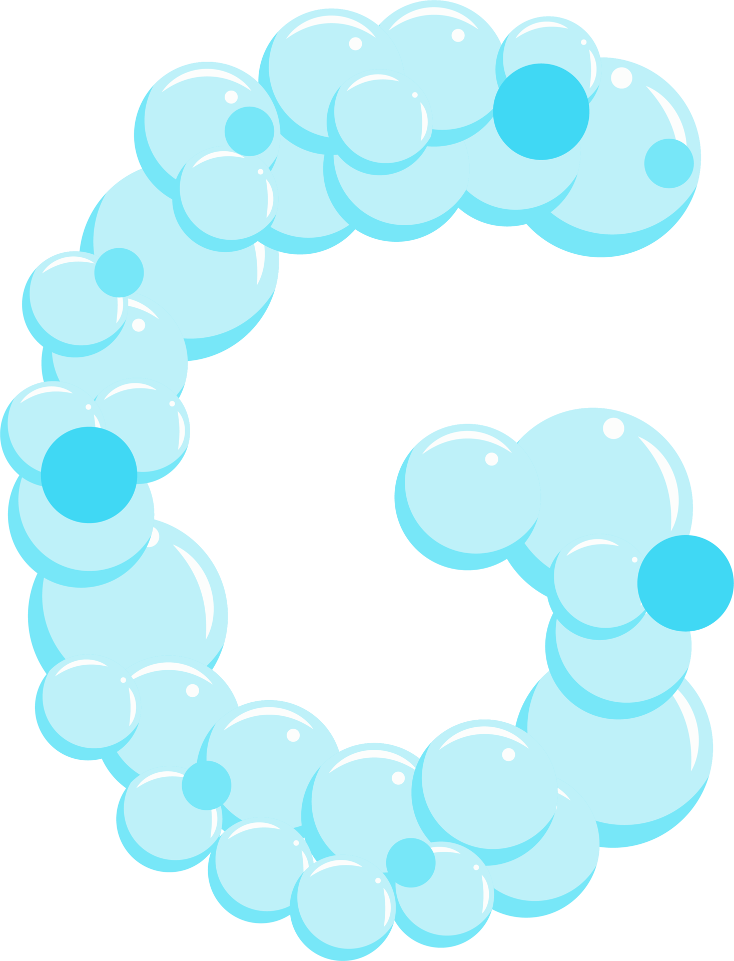 Alphabet of soap bubbles. Water suds letter G. Cartoon font 21856801 PNG