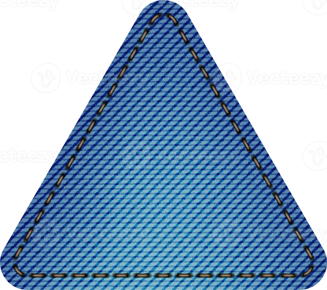 Blue denim patch with stitch. Light blue denim. Rectangle patch png